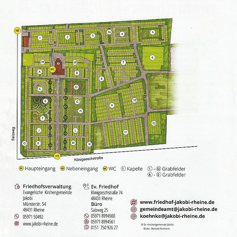 Lageplan des Friedhofs